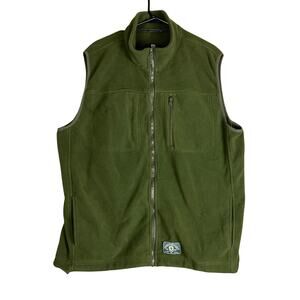Zero Foxtrot Men Vest Green Fleece Full Zip Gilet Utility Outdoors Polyester 2XL